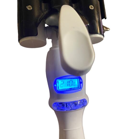 Alure Triple Barrel Ceramic Crimping Waving Wand Digital Curling Iron White - Picture 16 of 16